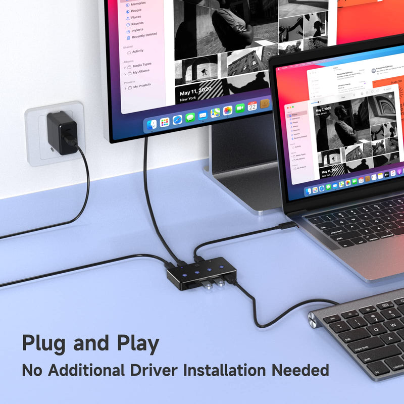 [AUSTRALIA] - ACASIS KVM Switch,USB 3.0 Switcher 2 Computers Share 4 USB 3.0 Ports for Mouse, Keyboard,Printer and More,USB Switch Compatible with Mac/Windows/Linux 