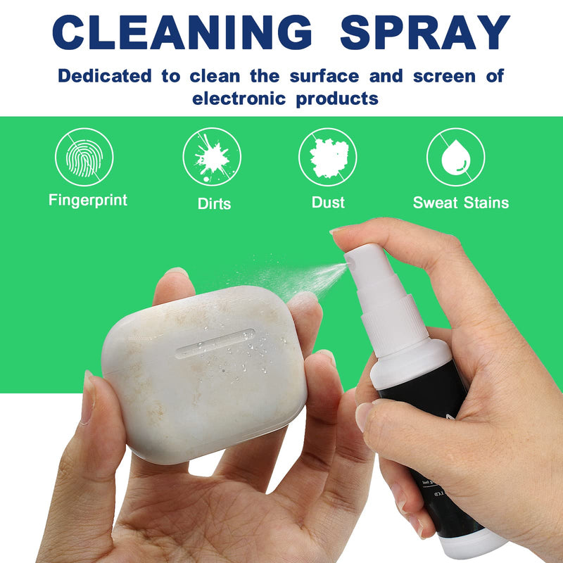 140 Pcs Phone Cleaning Kit, Airpod Cleaner Kit for USB Charging Port, iPhone Cleaning Kit with Screen Cleaner Spray, Electronics Cleaning kit for Laptop Earphones Camera, Earbud Cleaning kit