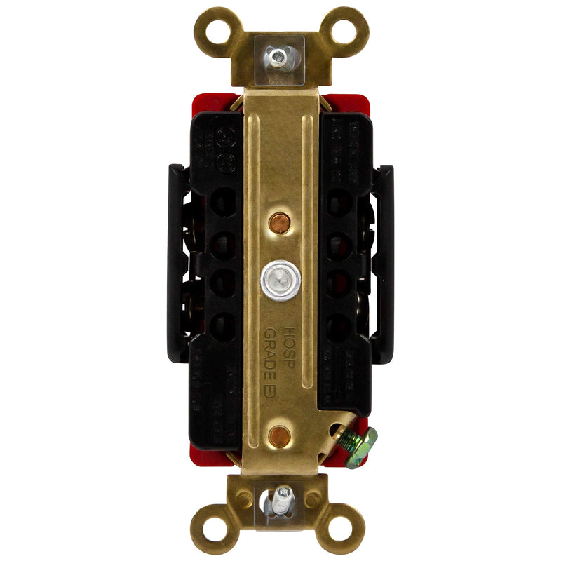 ENERLITES Hospital Grade Outlet, Industrial Grade Duplex Receptacle, Heavy-Duty Straight Blade Devices, 20A 125VAC, 5-20R, 62020-R, Red