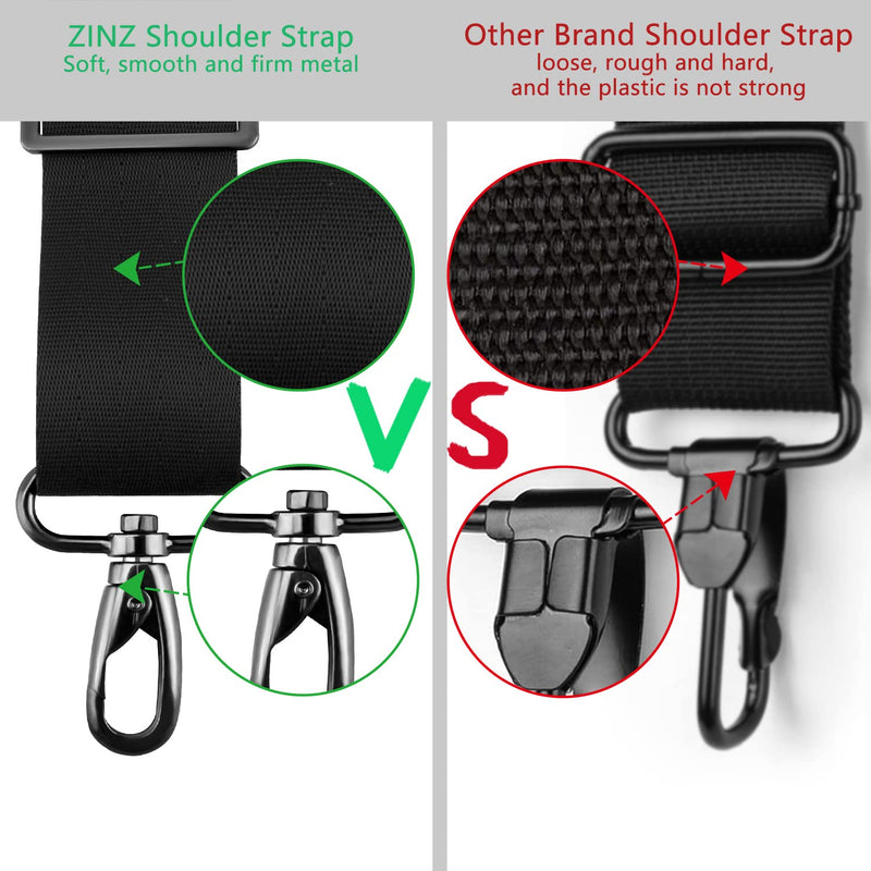 ZINZ 79 inch Shoulder Strap, Extra-thick Fixed Cushion Pad and Dual Clasps Universal Replacement Strap with Metal Swivel Hooks for Laptop Bags, Luggage Bags, Camera, Crossbody (200cm,Wine Edge) Wine Edge