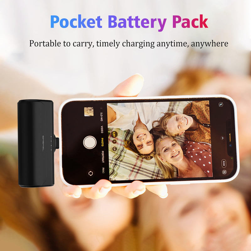 Simsmel Small Portable Charger for iPhone 5000mAh 2 Packs with Built in Cable, MFi Certified Compact Power Bank Cordless External Battery Pack for All iPhone Series 14/13/12/11/XR/X/SE/8/7/6 Pro Max