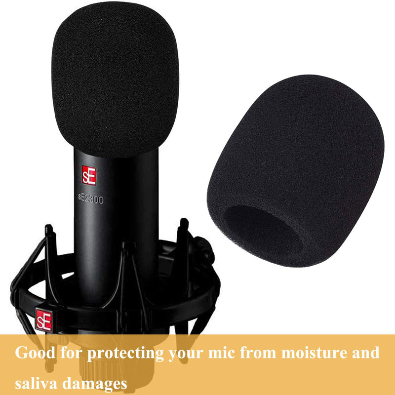 Microphone Windscreen: Handheld Microphone Covers Foam Compatible with Mic Audio Technica AT2020 ATR2500 AT2035 SE2300, 3pcs Mic Cover