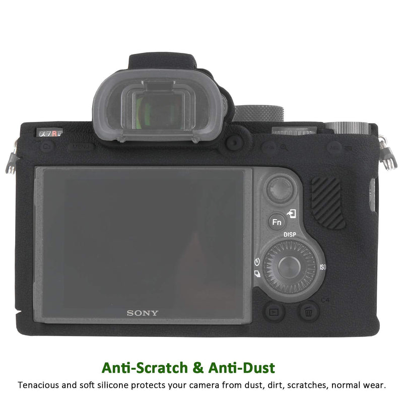 Easy Hood Camera Case for Sony Alpha a7III a7 III a7R III a7RIII ILCE-7RM3 a73 a7R3 a7R Mark III Soft Silicone Rubber Protective Body Housing Case Skin Camera Protector Cover (Black) Black