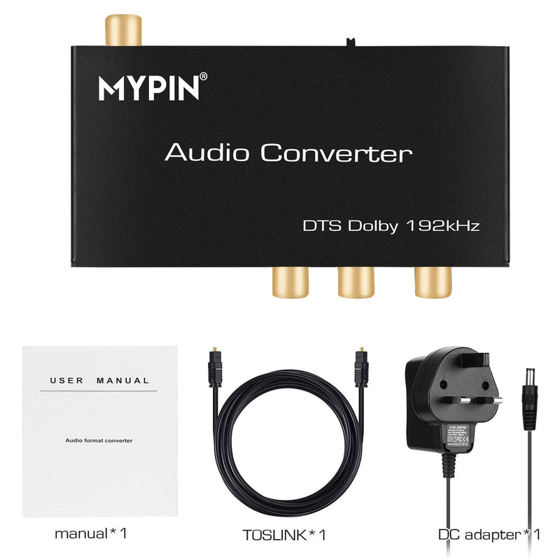 192KHz DAC Converter Multifunction Audio Converter, HDMI ARC Audio Extractor Adapter, Toslink(Optical) or Coaxial or HDMI ARC Input to Coaxial + Toslink(Optical) + Stereo L/R + 3.5mm Jack Output