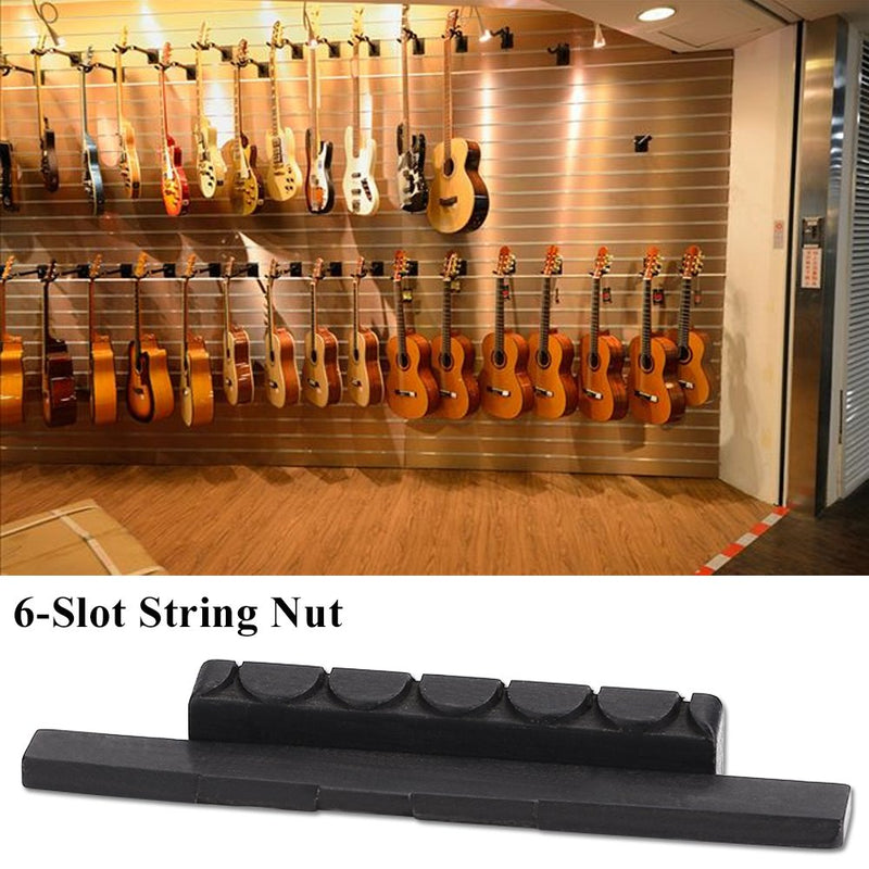 Guitar Saddle Bridge and Nut, 6-string Acoustic Guitar Ebony Saddle