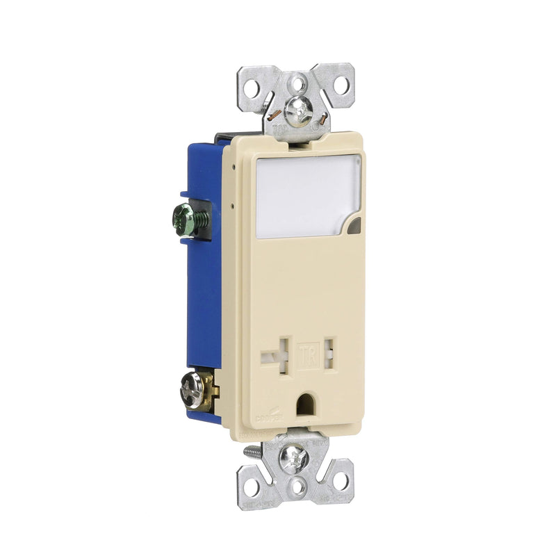 EATON TR7735V-BOX Wiring Arrow Hart Receptacle/Night Lights, Dimmable LEDs, Ivory