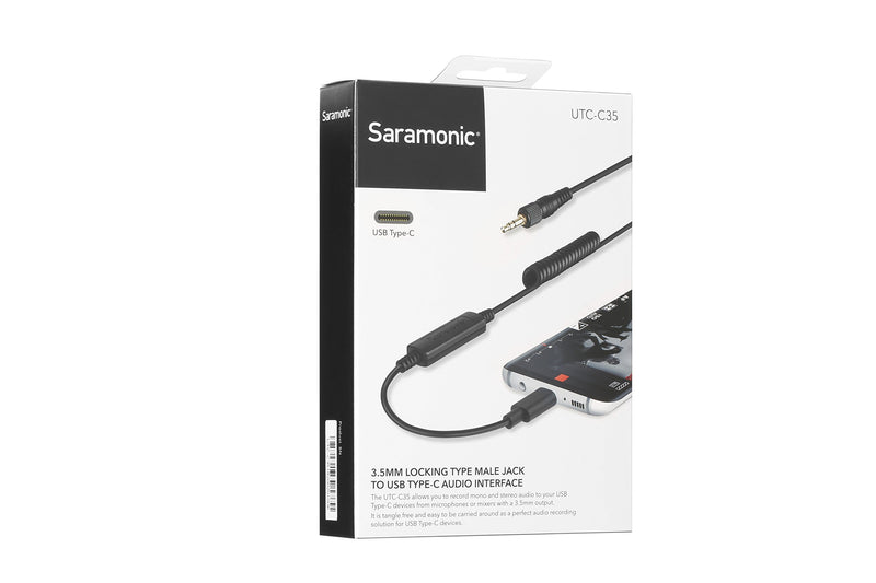 [AUSTRALIA] - TRS to Type-C Microphone Audio Adapter, Saramonic UTC-C35 3.5mm TRS to Type-C Microphone Audio Cable Smartphone Adapter for Using Uwmic9 UwMic15 SR-WM4C& Other Mics with Huawei SUMSUNG Type-C Device 
