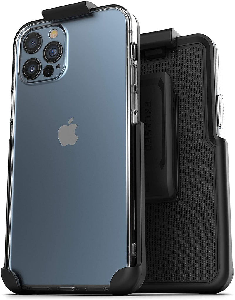 [AUSTRALIA] - Encased Belt Case Designed for iPhone 13 PRO MAX Clear Case with Holster Clip (Transparent Cover with Phone Holder) 2021 Release Clear Back 