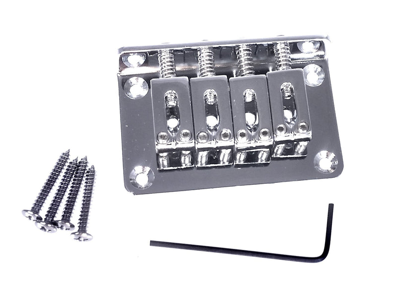 4-string Chrome Hard-tail Bridge for Cigar Box Guitars Electric Ukulele & More