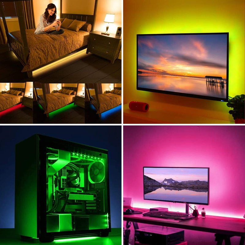 [AUSTRALIA] - LED Strip Lights for TV, 2 Meters Multi-Color RGB, USB Power Supply, with RF Remote Control, Home, Kitchen, 40-60 inch TV Backlight bar, PC, car TV Offset Lighting 