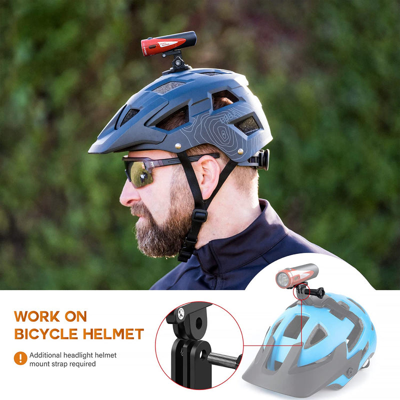 TUSITA [2-Pack Gopro Headlight Bracket Adapter Compatible with Light & Motion Urban Deckhand Lights - Bicycle Front Light Holder for Bike GPS Computer Go pro Helmet Mount