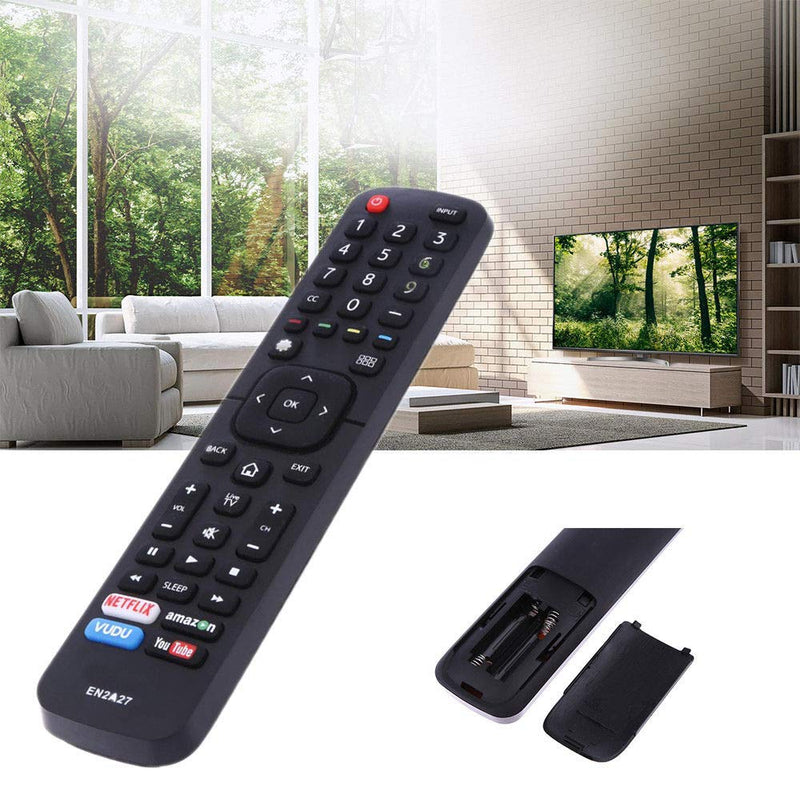 EN2A27 Remote Control Compatible with Hisense LED HDTV TV EN-2A27 40H5B 55H6B 50H7GB 43H6C 43H6D 50H6C 50H6D 55H6C 55H6D 65H6C 65H6D Netflix Vudu YouTube