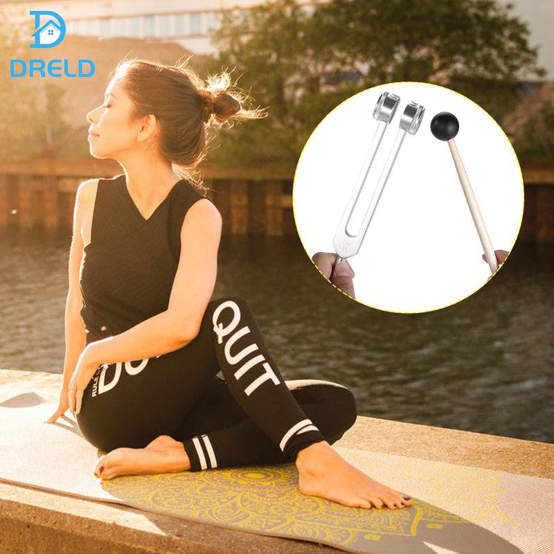 Dreld 136.1Hz Tuning Fork with Silicone Hammer and Bag for DNA Repair Healing, Sound therapy, Perfect Healing, Musical Instrument, Balancing, Healers, Vibration