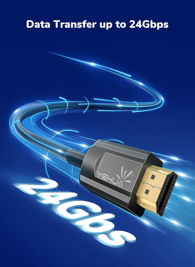 YEHUA HDMI Fiber Optic Cable Support 8K 60Hz High Speed 24Gbps HDMI Cable 3D 4:4:4, HDR, ARC, HDCP 2.2 for Xbox 360/ PS4 /Laptop/Switch 33ft 33feet