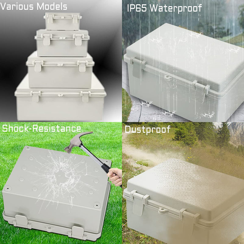 Zulkit Junction Box ABS Plastic Dustproof Waterproof IP65 Electrical Boxes Hinged Shell Outdoor Universal Project Enclosure 5.9 x 3.9 x 2.8 inch (150x100x70mm) 5.9" x 3.9" x 2.8"