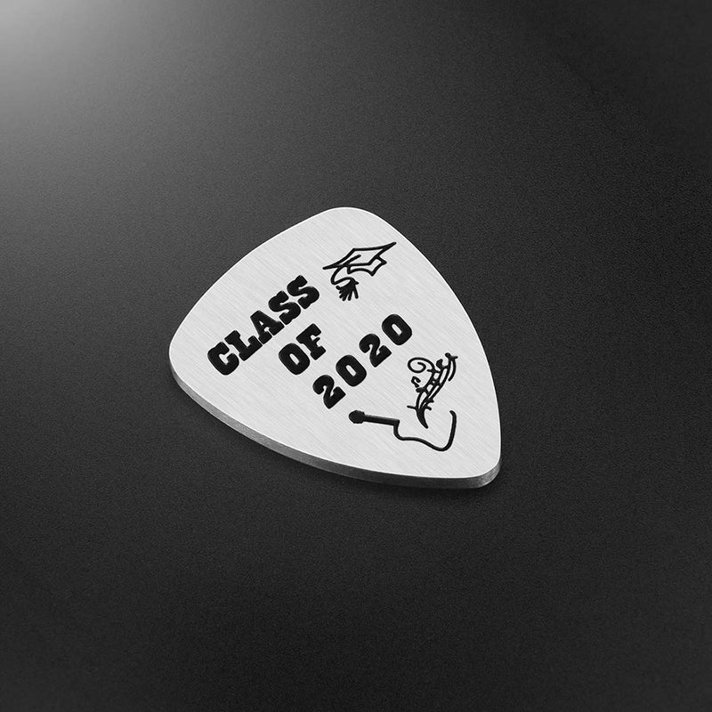 Graduation Gift - Stainless Steel Class of 2020 Guitar Pick for Graduates Musician Gifts