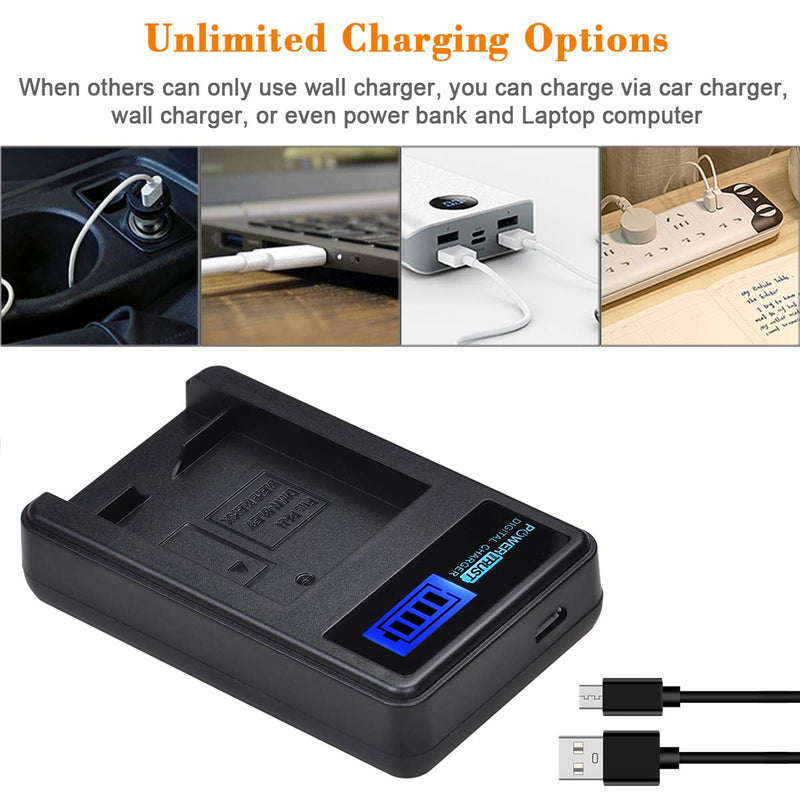 PowerTrust DMW-BLH7 BLH7 DMW-BLH7PP DMW-BLH7E Battery and Charger for Panasonic Lumix DMC-GM5 DMC-GF7 DMC-GF8 GF9 LX10 LX15 Battery