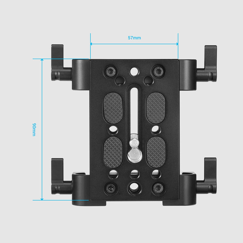 SmallRig Camera Tripod Mounting Baseplate w/15mm Rod Clamp Rail Block for Tripod/Shoulder Support System - 1798