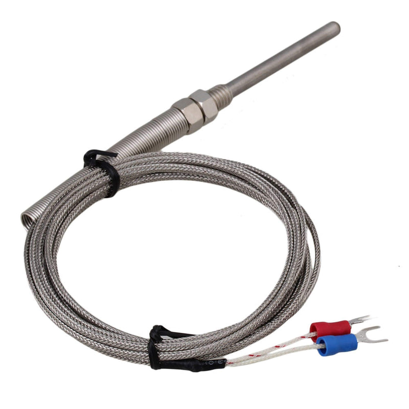 BQLZR 5x50mm Silver K Type Thermocouple Temperature Sensor Cable 2 Meters Measure Range -100~1000??C Pack of 10