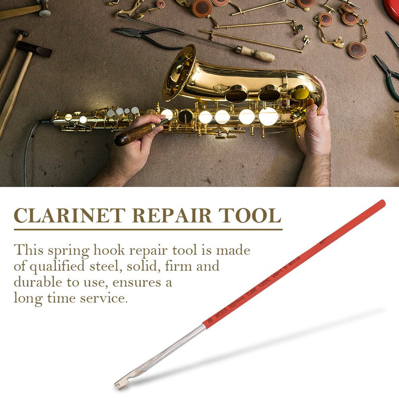 Steel Woodwind Repair Tool, Spring Hook for Sax Clarinet Oboe Flute Piccolo Bassoon (Random Color for Tube Sleeve)