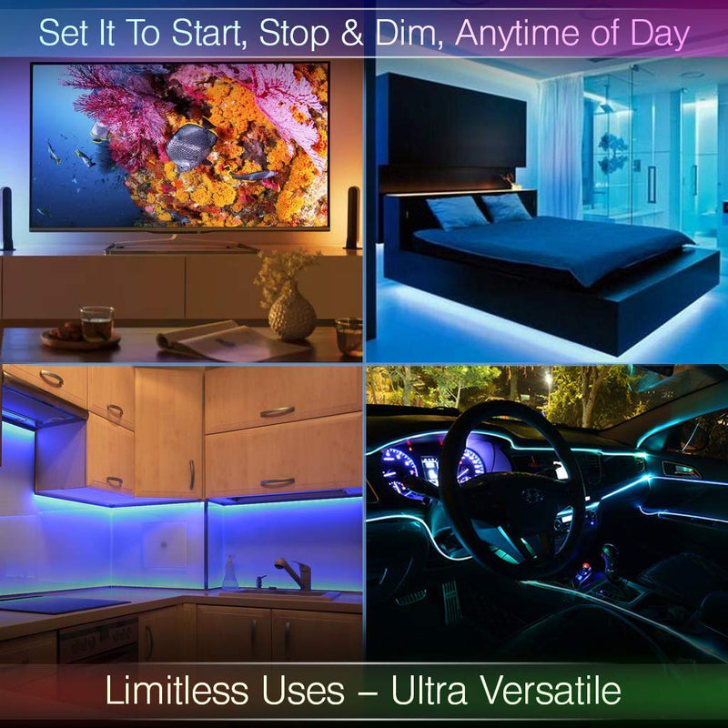 [AUSTRALIA] - Limitless Led Strip Lights – 32.8 FT - Unlimited Color, Sequence, Strobe, Music Sync – Google Home & Alexa Compatible – Smart App + WiFi Controller + IR Remote, Dimmer On/Off Timer – 3M Peel Off 