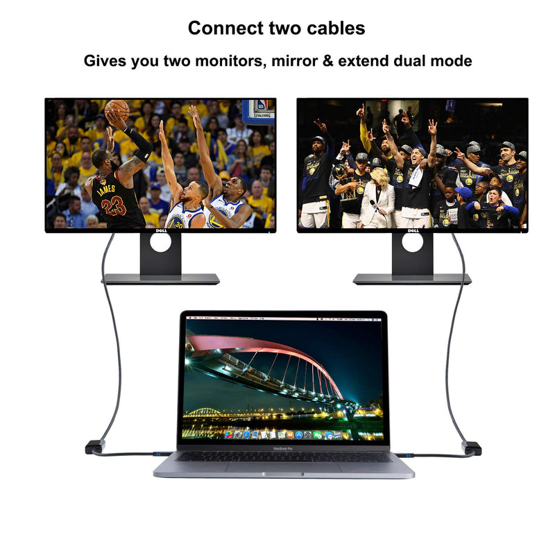 [AUSTRALIA] - USB C to HDMI Cable 15FT, CableCreation Long USB Type C to HDMI Right Angle Cable Adapter 4K, Compatible with MacBook Pro 2020 2019, Mac Mini, Surface Book 2, Galaxy S20, S20+, S10, Black 15 Feet Upward Angle 
