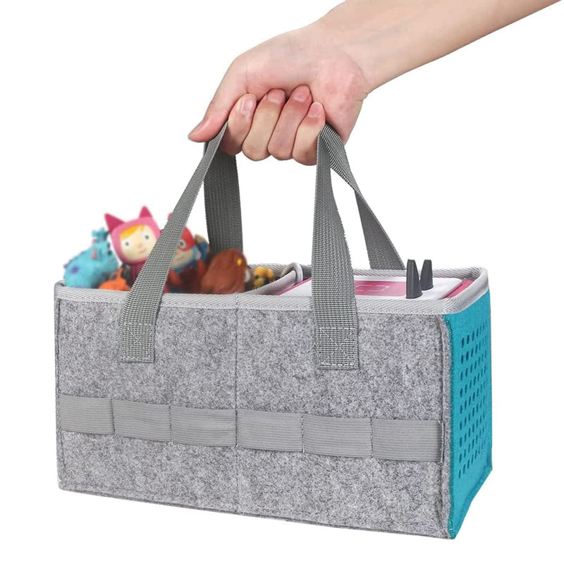 Carry Bag for Toniebox Audio Player Starter Set,Felt Organizer Case for Tonie Starter Set Storage Bag (Blue) Blue