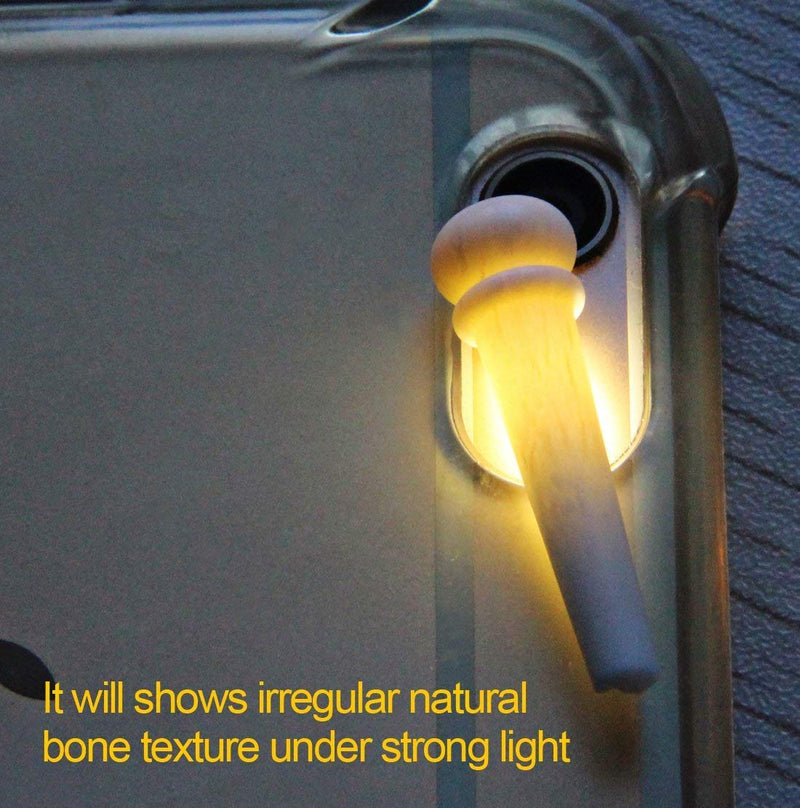 Blisstime 6pcs Guitar Bone Bridge Pins Natural Bone Color Replacement Parts with Abalone Dot