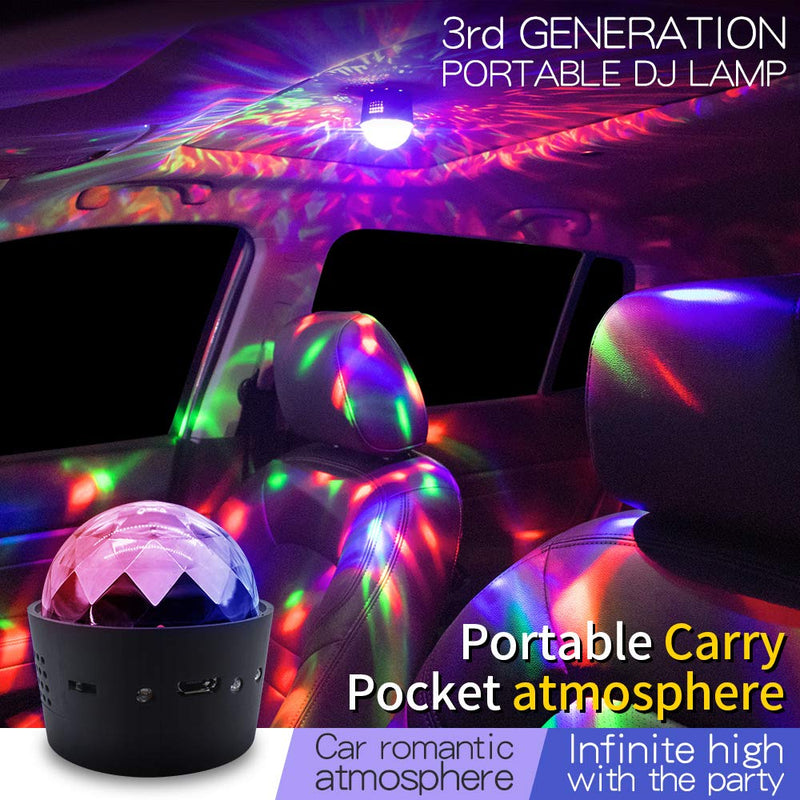 Mini Disco Light for Car Disco Ball Light for Party Mini Strobe Stage Light with Music Sound Activated Multicolor DJ Party Light Rechargeable Battery for Kids Birthday Family Christmas Party Club Gym