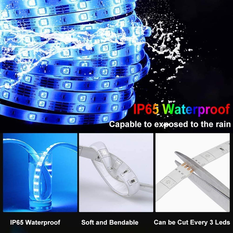 [AUSTRALIA] - LED Strip Lights, tik tok lights Daufri LED Light Strip color changing Kit Waterproof SMD 5050 RGB 32.8 Feet/10M 300 LEDs with 44Key IR Remote Controller and 12V Power Supply for bedroom Party TV Home 