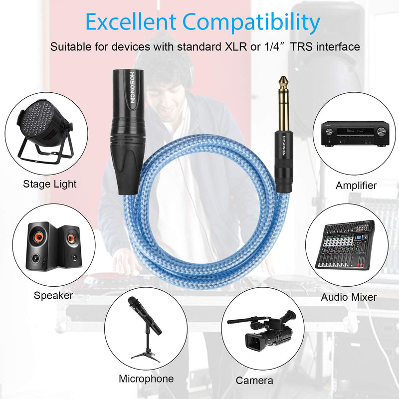 1/4 Inch TRS to XLR Male Cable, HOSONGIN Quarter inch (6.35mm) TRS Stereo Jack Plug to Male XLR Balanced Interconnect Mic Cord - 3.3 Feet XLR Male - 1/4" Stereo - Balanced