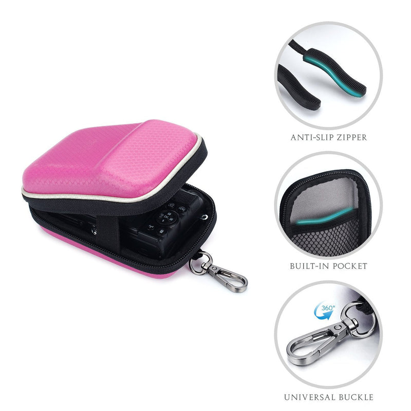 [AUSTRALIA] - Hard EVA Shock Resistant Compact Digital Camera Case Carrying Protective for Canon PowerShot SX730 HS G9 X Nikon COOLPIX W100 Panasonic Lumix DMC TZ80 Sony Cyber-Shot HX90 Olympus Tough TG-5, Pink 