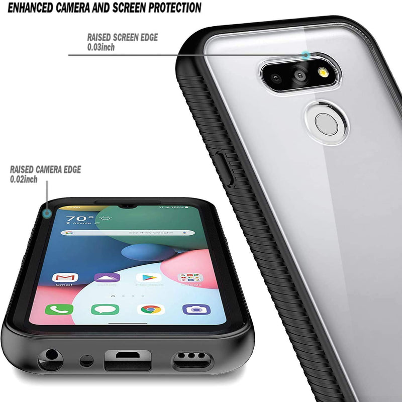 E-Began Case for LG Premier Pro Plus (L455DL), LG XPression Plus 3 (AT&T)/Harmony 4 with [Built-in Screen Protector], Full-Body Protective Shockproof Rugged Bumper Case Cover -Black Black