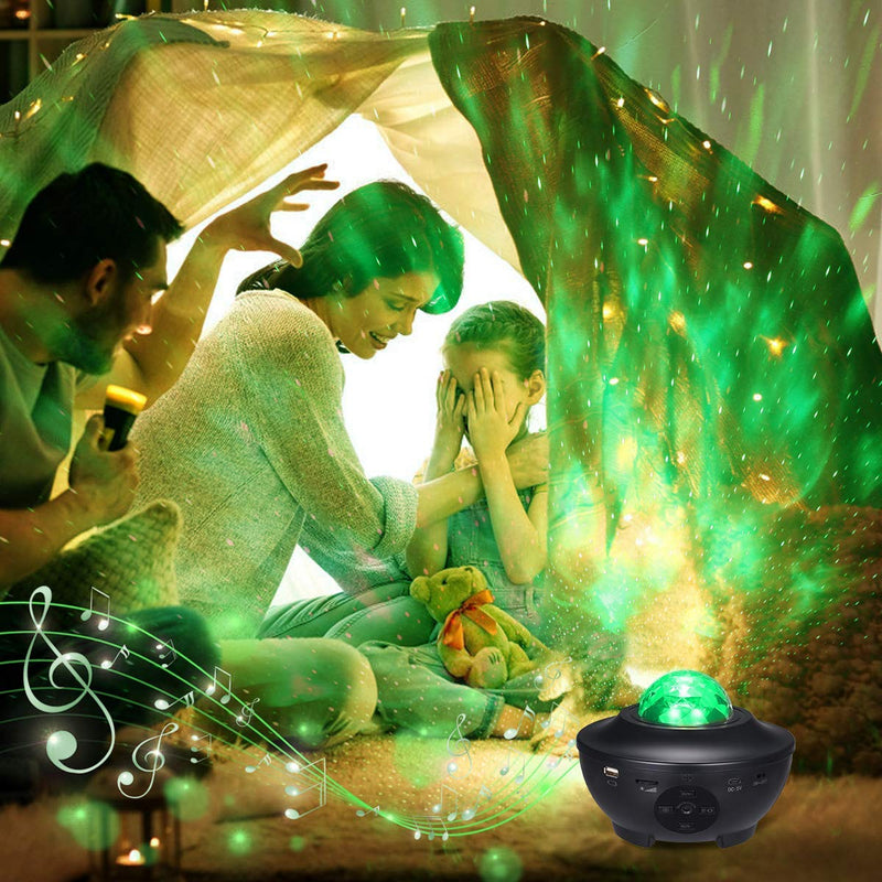 Star Night Light Projector, Tom-shine Ocean Wave/LED Nebula Cloud Projector, Bluetooth Music Speaker/Timer/Sound Activate/Remote Control for Baby Kids Gifts Bedroom Decor Party Wedding (Black)