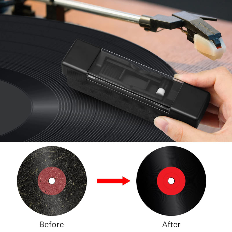 Yotako Vinyl Cleaning Kit 4-in-1, Velvet Anti Static Vinyl Record Cleaner, Stylus Vinyl Brush with Record Cleaning Cloth Remove Dust from Your Favourite LPs