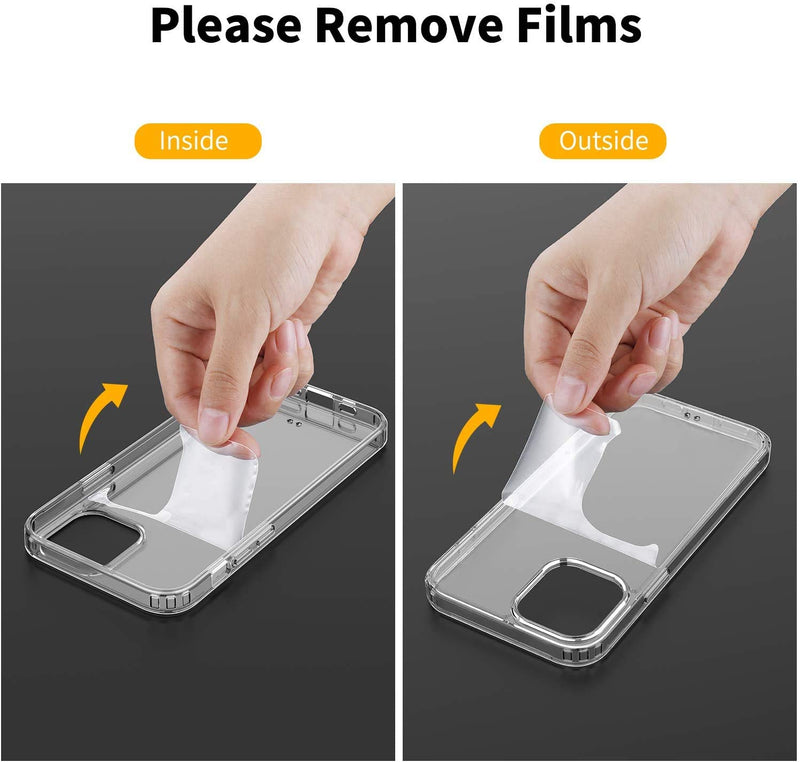 EasyAcc Clear Case for iPhone 12 Pro Max with Screen Protector, Slim Transparent Phone Cases Shockproof Protective Hard PC Back with Soft TPU Bumper Cover for iPhone 12 Pro Max 2020 6.7 inch
