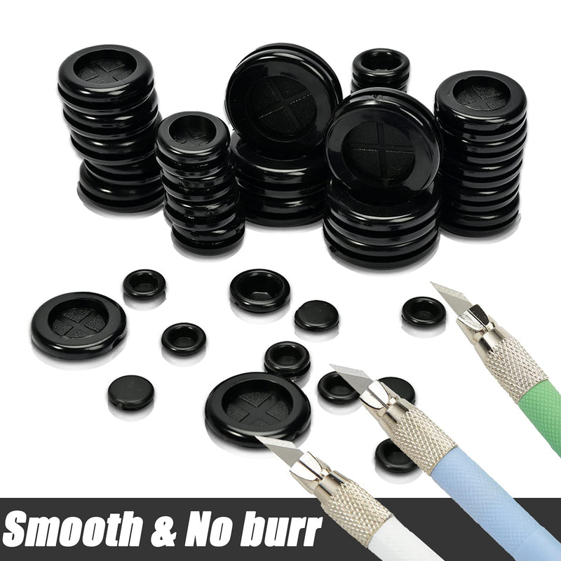 Canitu 170Pcs Rubber Grommet, Double Sided Round Rubber Plug Hole Grommets Kit 7 Sizes Drill Hole Firewall Electrical Gasket for Protecting Cable Wire Hole Plug Assortment Automotive Supply 170Pcs Double Sided Rubber Grommet