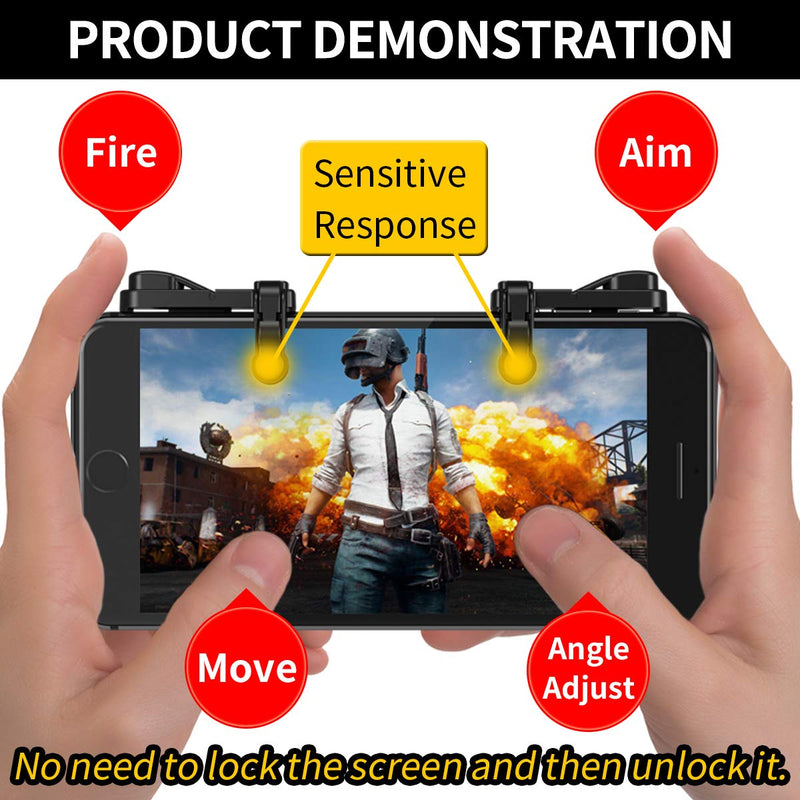 【1 Pair】 IFYOO Z108 Mobile Gaming Controller Compatible with PUBG Mobile/Fortnitee Mobile/Call of Duty Mobile, Sensitive Shoot and Aim Trigger L1R1 Compatible with Android & iPhone 1 Pair