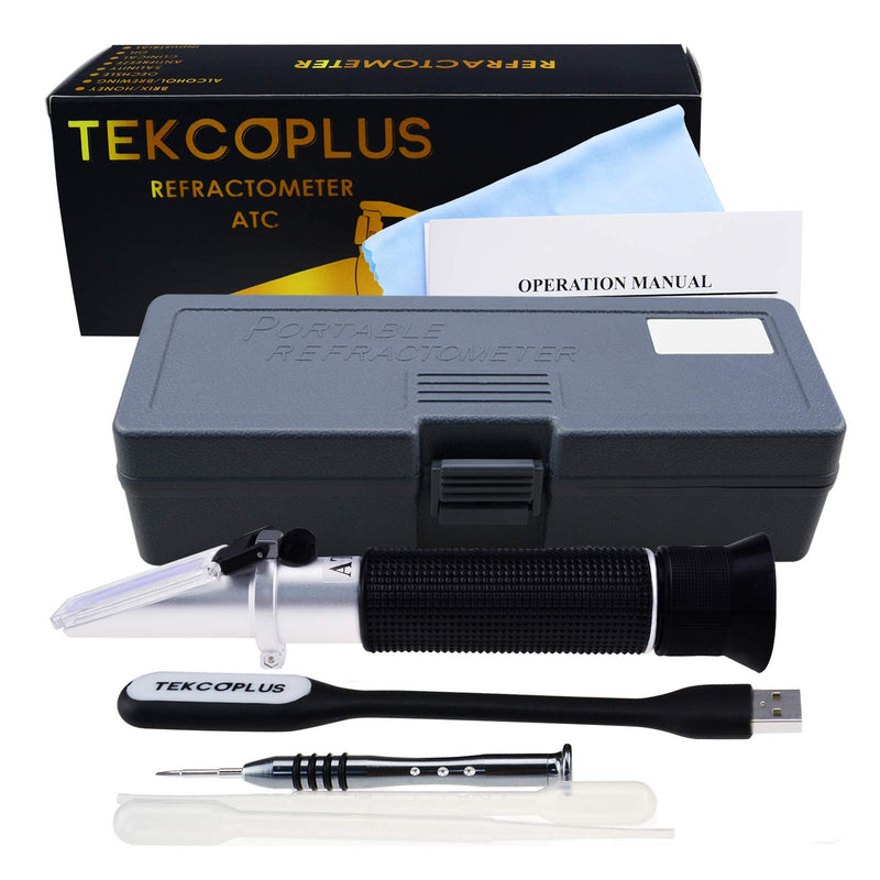 Clinical Refractometer,Tri-Scale-Serum Protein 2-14g/dl,Urine Specific Gravity 1.000-1.060SG for Veterinary Cat,Dog, Pets w/Extra LED Light and pipettes Urine SG / Serum Protein