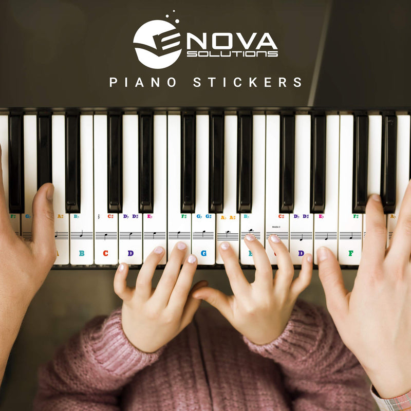 Piano Stickers for Keys - For 49/61/76/88 Key Keyboards -Transparent and Removable with Free Sheet of Replacement Stickers