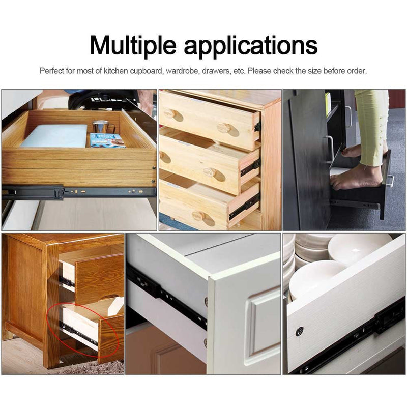 2pcs Hardware Ball Bearing Side Mount Drawer Slides,Mini Short Drawer Slides,Furniture Guide Rail,Full Extension Kitchen Cupboard Hardware(4in) 4in