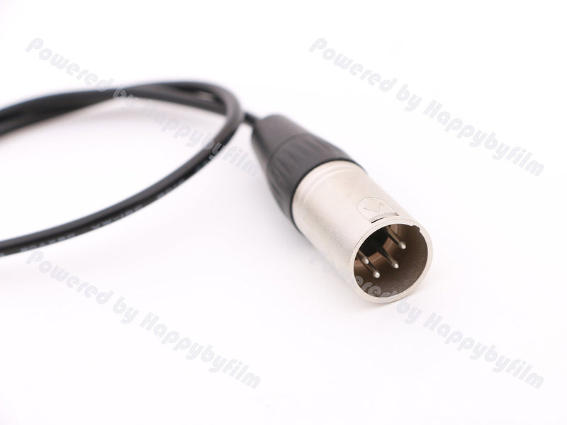 4pin Male XLR Plug to Male DC Power Cable 1.3ft 5.5mm/2.5mm Right Angle DC Jack for Photography