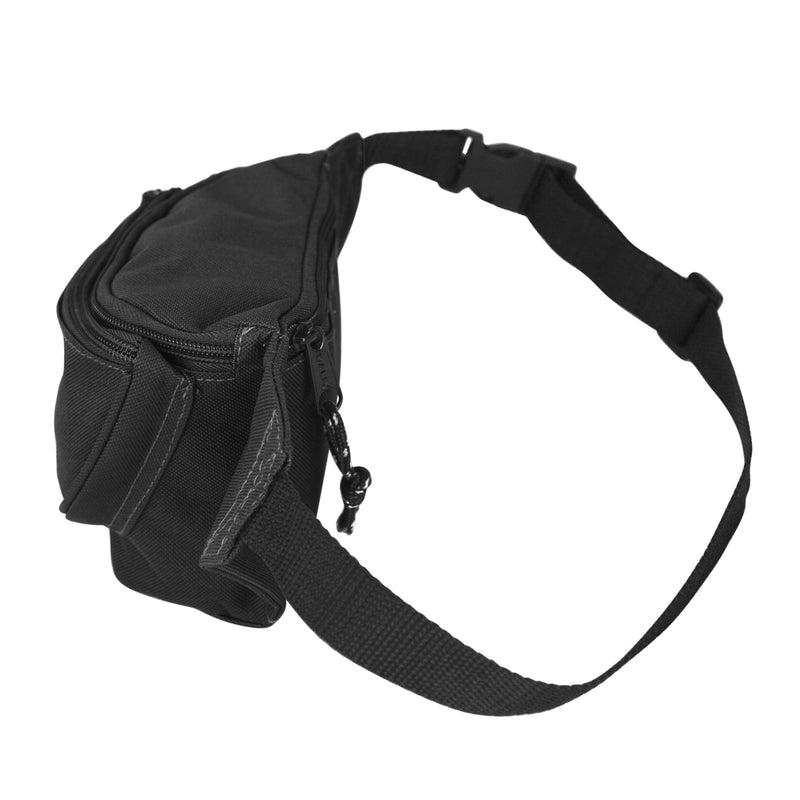 DALIX Fanny Pack w/ 3 Pockets Traveling Concealment Pouch Airport Money Bag Black