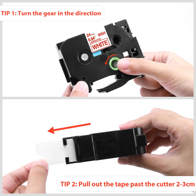Label KINGDOM 24mm Red on White Label Tape Replacement for Brother P-Touch TZe-252 TZe252 1 Inch TZe Tape 24mm 0.94 Compatible with Brother P Touch Label Maker PTD600 PTD600VP PTP700 PT2730, 3-Pack 24mm (1")