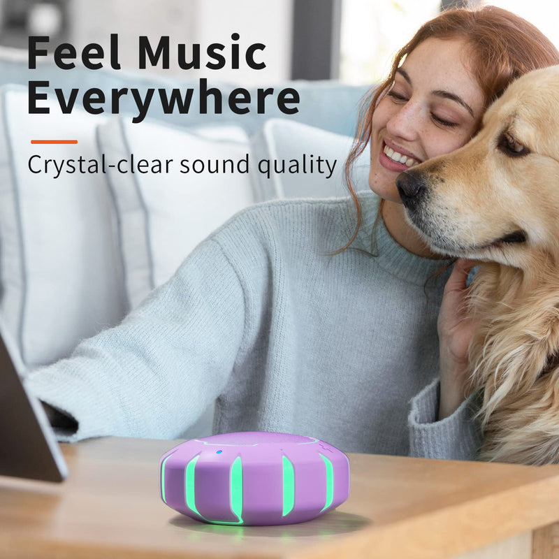 HEYSONG Waterproof Bluetooth Speaker, Shower Speaker with HD Sound, LED Light, Floating, Lightweight Portable Speakers for Travel, Pool, Beach, Kayak, Gifts for Girl, Teen Purple