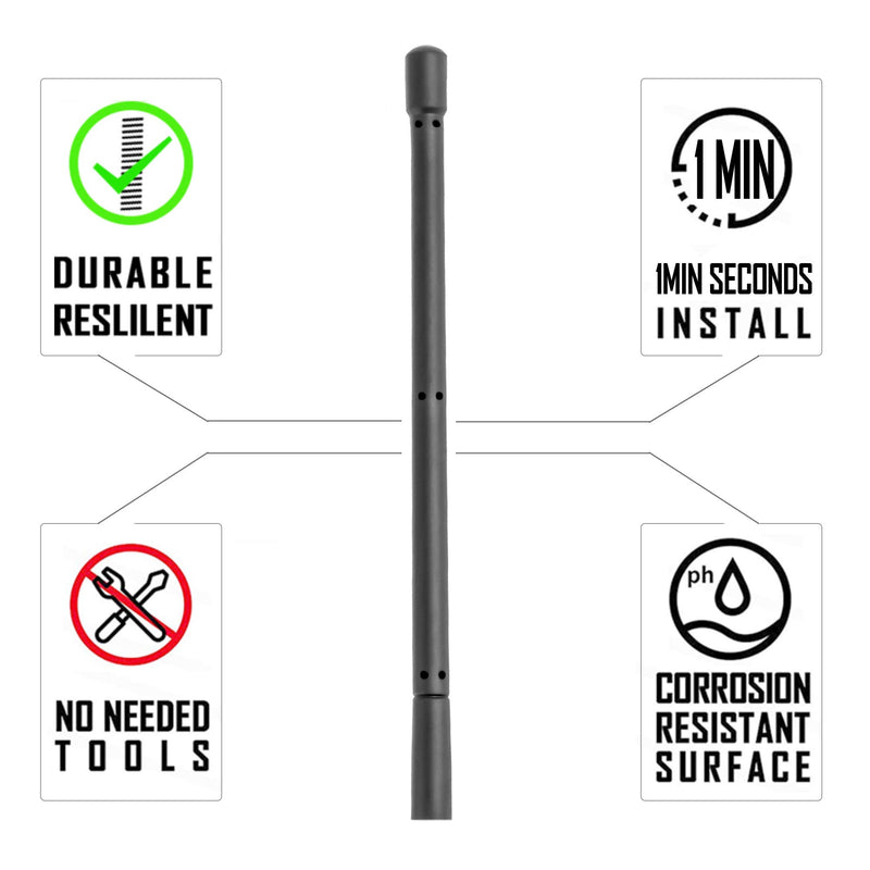 VOFONO 9 Inch Short Sleek Antenna Compatible with Jeep Wrangler JK JKU JL JLU Rubicon Sahara Gladiator 2007-2021 | Flexible Rubber Antenna Replacement | Designed for Optimized Radio FM/AM Reception