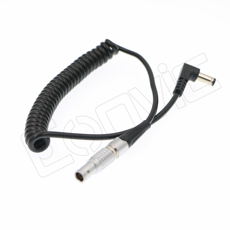 Eonvic Teradek Bolt Coiled Power Cable Right Angle DC to 2Pin Male Connector