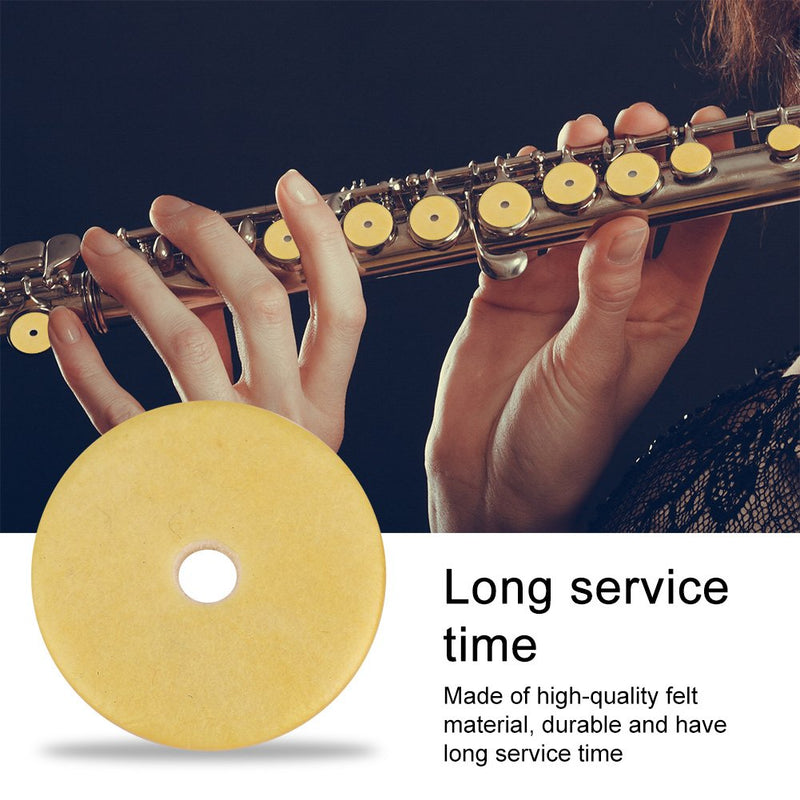 Vbestlife Flute Pad Set, 16 Pcs Durable Flute Pads Set Replacement Accessories for Flutes Yellow
