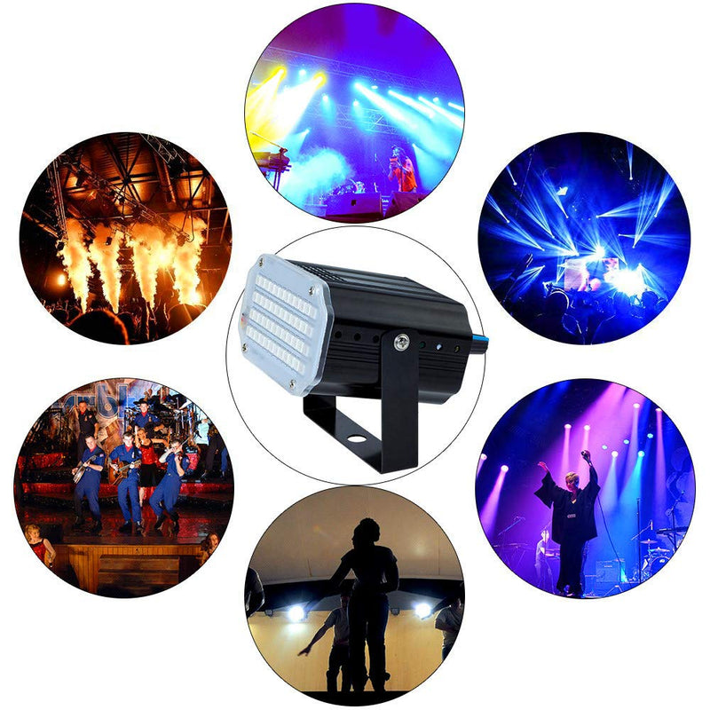 Mini Stage Strobe Light with 48 Super Bright Led, softeen 7 Colors Sound Activated Stage Lighting Automated Flash Mode Adjustable Flash Speed Control, Wireless Remote, Ideal for Wedding Disco Party 48 led