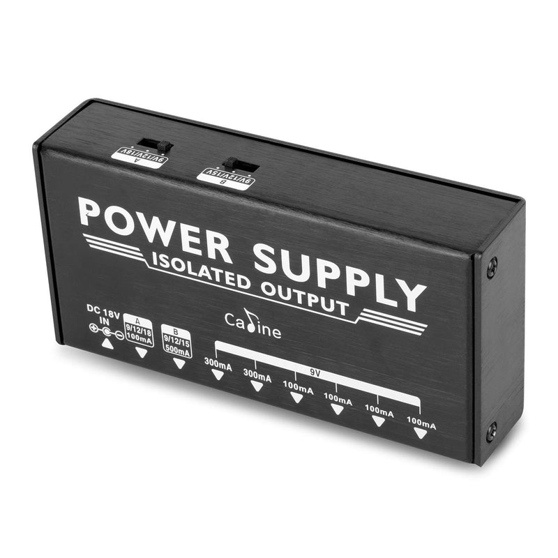 Guitar Pedal Power Supply 8 Isolated Output for 9V/12V/15V/18V 100mA 300mA 500mA Effect Pedal Voltage Adjustable, Isolated Power Supply CP-203 (18W)